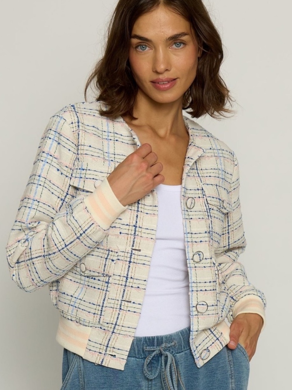 Central Park West tweed bomber jacket NWTS size small.